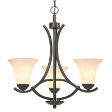 Galaxy Lighting 810401ORB - Three Light Chandelier - Oil Rubbed Bronze with White Glass