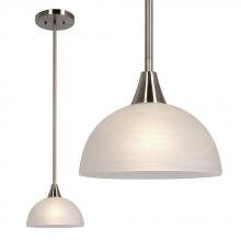 Galaxy Lighting 812781BN - Mini Pendant w/6",12",18" Extension Rods - Brushed Nickel w/ Marbled Glass