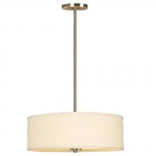 Galaxy Lighting 913041BN - Pendant w/6",12",18" Extension Rods - Brushed Nickel with Off-White Linen Shade