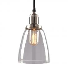 Galaxy Lighting 917870BN - 1-Light Vintage Mini-Pendant in Brushed Nickel with Clear Glass Shade w/ 6ft wire