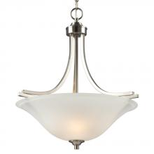 Galaxy Lighting 918731BN - 3-Light Pendant in Brushed Nickel with Satin White Glass