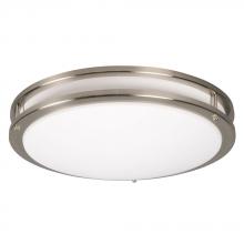 Galaxy Lighting 951054BN-G313 - Flush Mount Ceiling Light - in Brushed Nickel finish with White Acrylic Lens (120V MPF, Electronic B