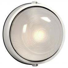 Galaxy Lighting ES305111WH - Outdoor Cast Aluminum Marine Light - in White finish with Frosted Glass (Wall or Ceiling Mount)
