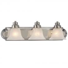 Galaxy Lighting ES703606CH - 3-Light Bath & Vanity Light - in Polished Chrome finish with Marbled Glass