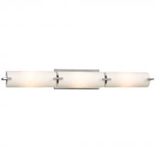 Galaxy Lighting ES710693CH - 3-Light Bath & Vanity Light - in Polished Chrome finish with Satin White Glass