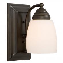 Galaxy Lighting ES724131ORB - 1-Light Bath & Vanity Light - in Oil Rubbed Bronze finish with Satin White Glass