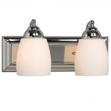 Galaxy Lighting ES724132CH - 2-Light Bath & Vanity Light - in Polished Chrome finish with Satin White Glass