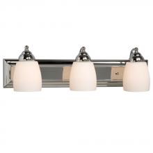 Galaxy Lighting ES724133CH - 3-Light Bath & Vanity Light - in Polished Chrome finish with Satin White Glass