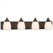 Galaxy Lighting ES724134ORB - 4-Light Bath & Vanity Light - in Oil Rubbed Bronze finish with Satin White Glass