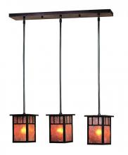 Arroyo Craftsman HICH-4L/3EGW-AB - 4" huntington 3 light in-line, without overlay (empty)