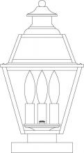 Arroyo Craftsman INC-8GRCLR-RC - 8" inverness column mount with glass roof