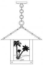 Arroyo Craftsman TRH-16PTGW-AB - 16" timber ridge pendant with palm tree  filigree