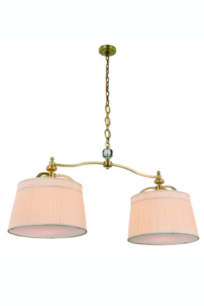 Cara Collection Chandelier L:48 W:18 H:26 Lt:2 Burnished Brass Finish
