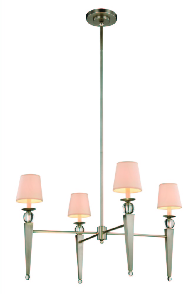 Olympia Collection Chandelier D:36 H:59 Lt:4 Vintage Nickel Finish Royal Cut Clear Cl