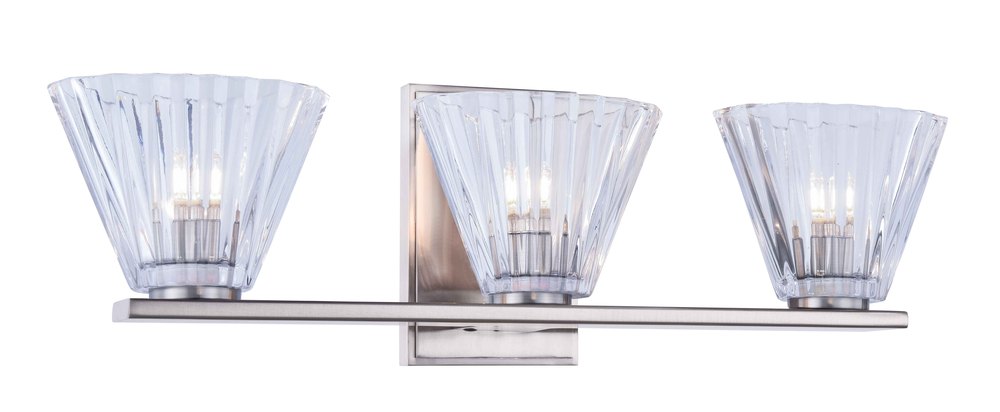 Oslo Collection 3-Light Burnished Nickel Finish Vanity Wall Sconce
