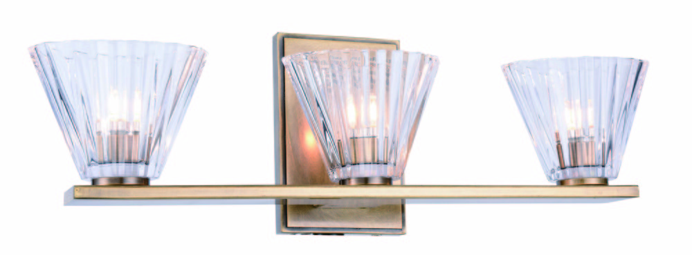 Oslo Collection 3-Light Light Antique Brass Finish Vanity Wall Sconce