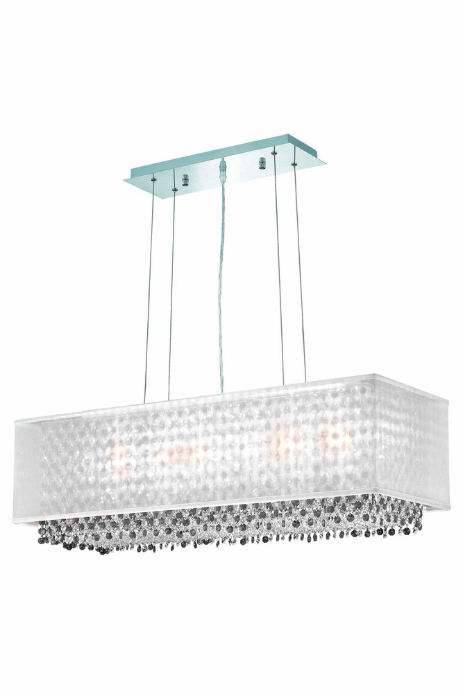 1691 Moda Collection Hanging Fixture w/ Silver Fabric Shade L34in W12in H11in Lt:5 Chrome Finish (Ro