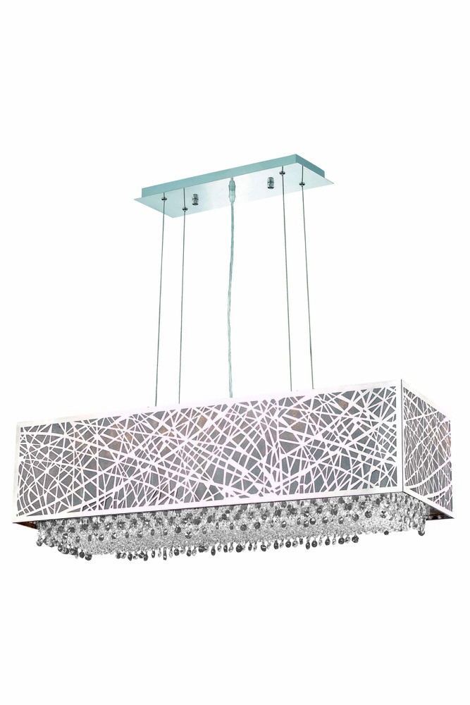 1791 Moda Collection Hanging Fixture w/ Metal Shade L34in D12in H11in Lt:6 Chrome Finish  (Swarovski
