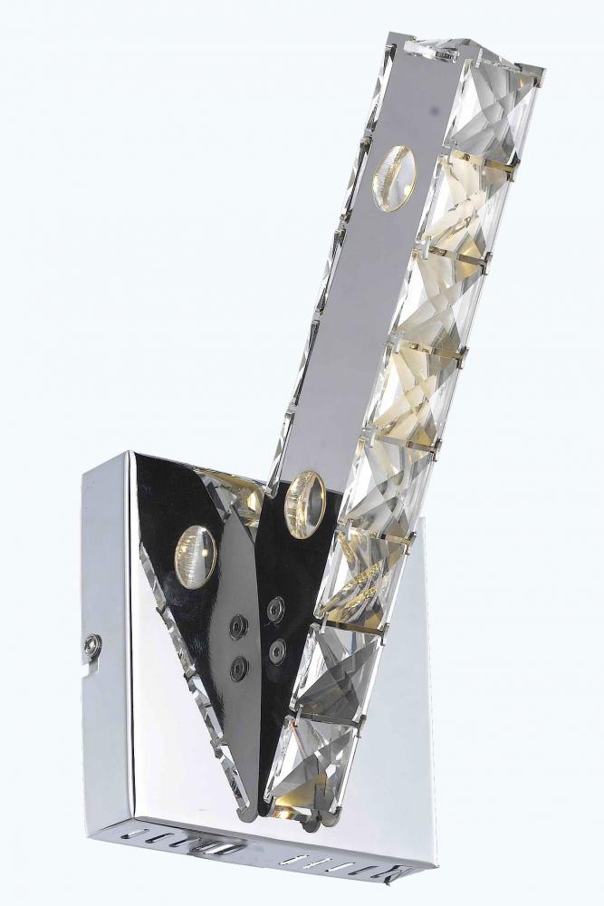 Atom Collection Wall Sconce W5in H11.5in Lts:3 Chrome Finish (Royal Cut Crystals)