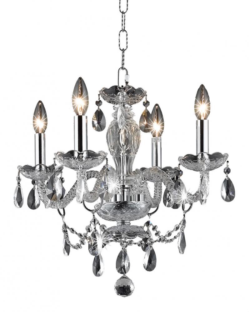 7834 Princeton Collection Hanging Fixture D17in H18in Lt:4 Chrome Finish (Royal Cut Crystal Clear)