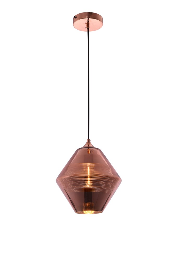 Reflection Collection Pendant D9in H10.5in Lt:1 Copper finish