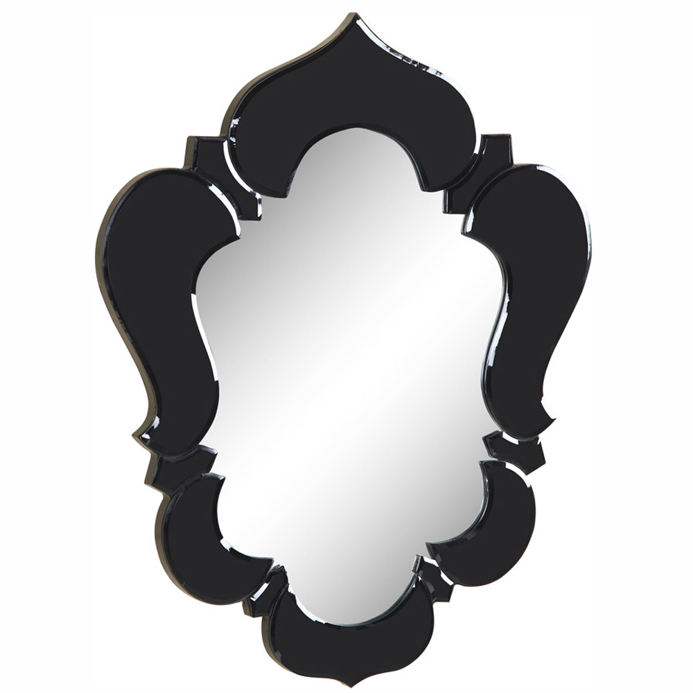 Venetian 20.7 in. Transitional Mirror in Black & Clear