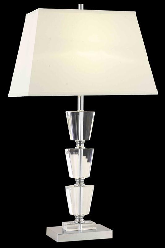 Grace Collection Table Lamp H28in D9.5in Lt:1 Chrome Finish Crystal