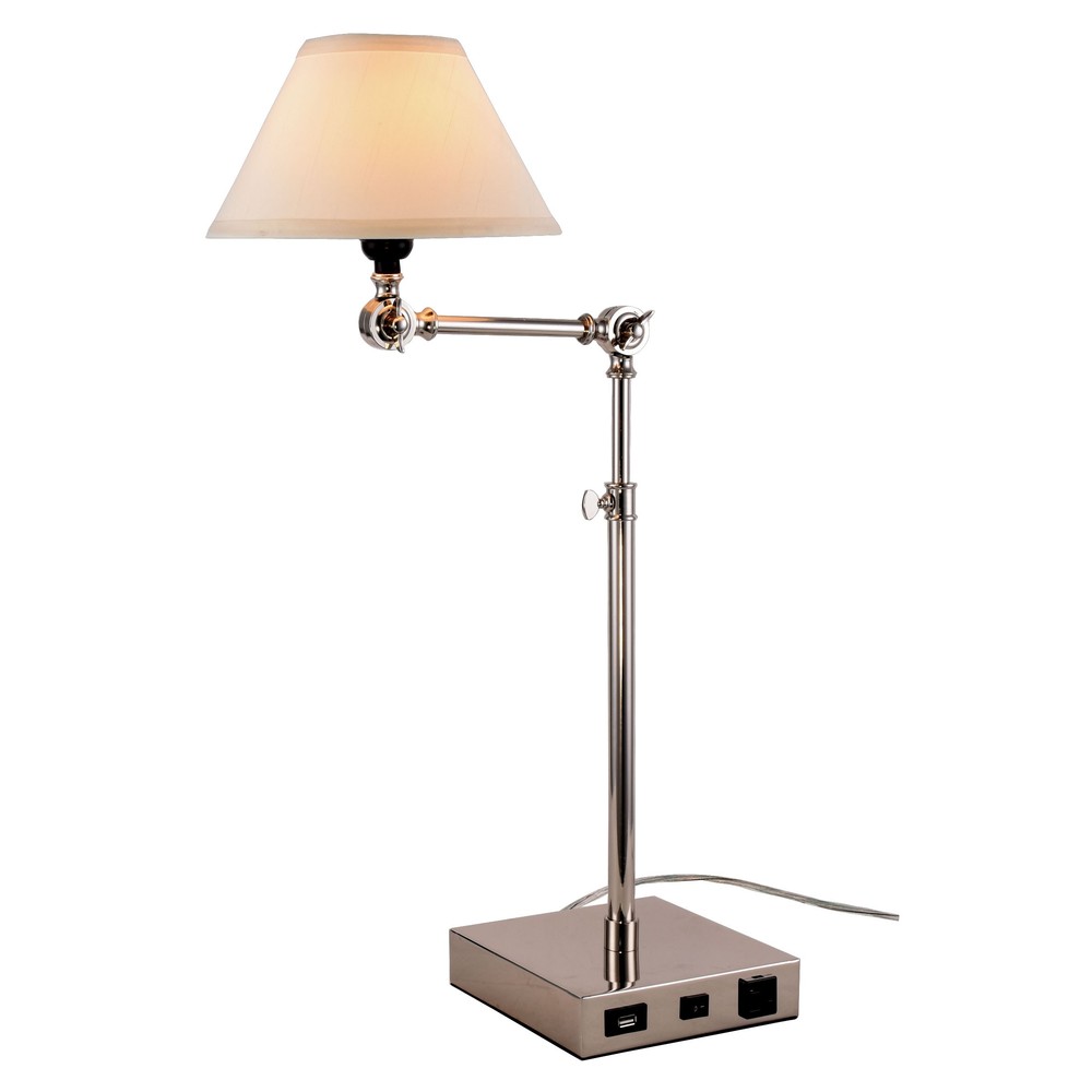 Brio Collection 1-Light polished Nickel Finish Table Lamp