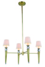 Elegant 1489G36BB - Olympia Collection Chandelier D:36 H:59 Lt:4 Burnished Brass Finish Royal Cut Clear C