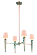 Elegant 1489G36VN - Olympia Collection Chandelier D:36 H:59 Lt:4 Vintage Nickel Finish Royal Cut Clear Cl