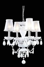 Elegant 7834D17WH-WH/RC+SH - 7834 Princeton Collection Hanging Fixture D17in H18in Lt:4 White Finish (Royal Cut Crystal White)