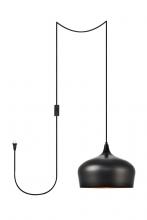 Elegant LDPG2003 - Nora 1 Light Black Plug-in Pendant