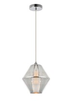 Elegant LDPD2014 - Reflection Collection Pendant D9in H10.5in Lt:1 Chrome finish and horizontal lines