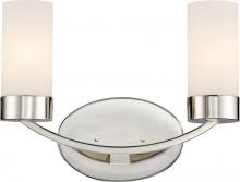 Nuvo 60/6222 - Denver - 2 Light Vanity with Satin White Glass - Polished Nickel Finish