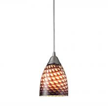 ELK Home 416-1C - Arco Baleno 5'' Wide 1-Light Pendant - Satin Nickel with Cocoa Glass