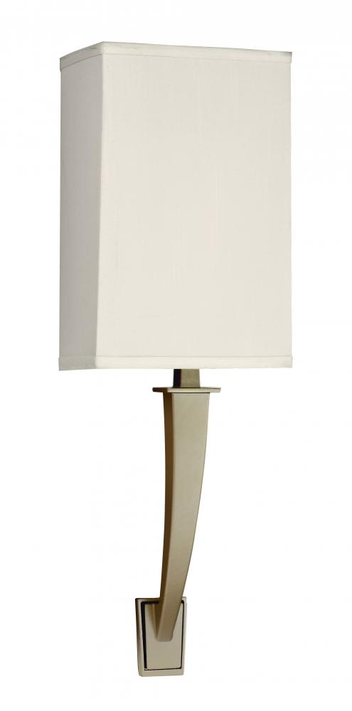 Sheridan LED Sconce - Champagne Finish - White Linen Shade