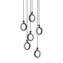 AFX Lighting, Inc. HLOP08LAJUDBKRND6 - Halo 6 Light Round Pendant,120V,108W,5 CCT,BK