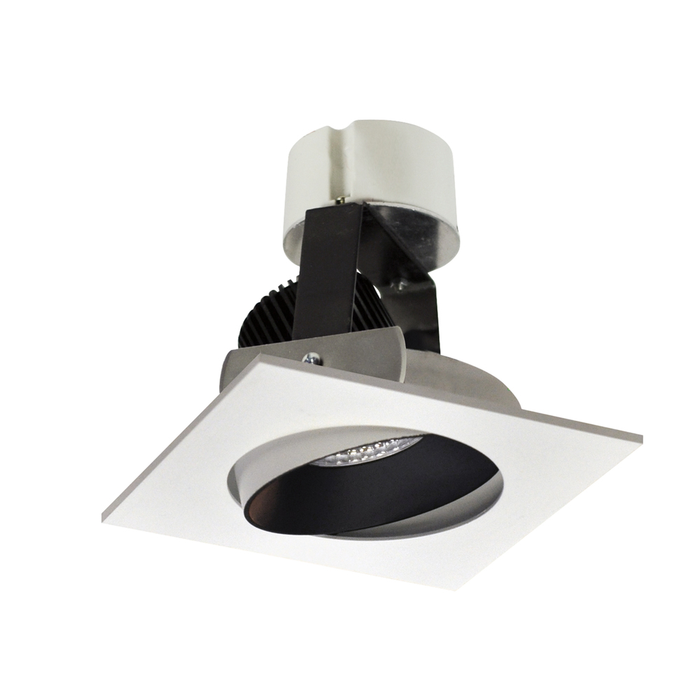 4" Iolite LED Square Adjustable Cone Retrofit, 800lm / 12W, 5000K, Black Reflector / White