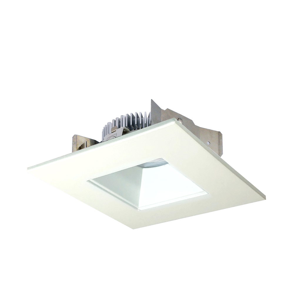 4" Cobalt Shallow High Lumen LED Trim, Square/Square Regress, 850lm, 2700K, Matte Powder White