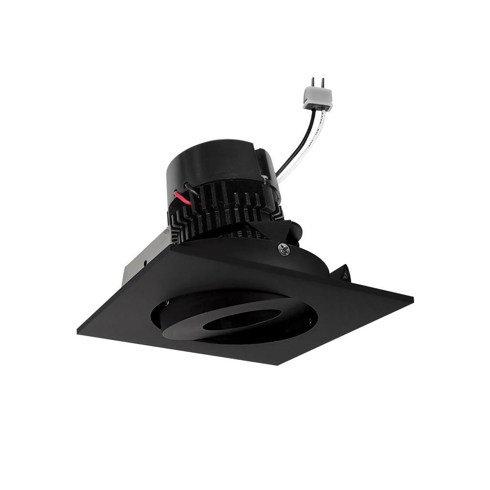 4" Pearl Low Voltage LED Square Adjustable Gimbal Retrofit, 1050lm / 11W, 3000K, Black Finish