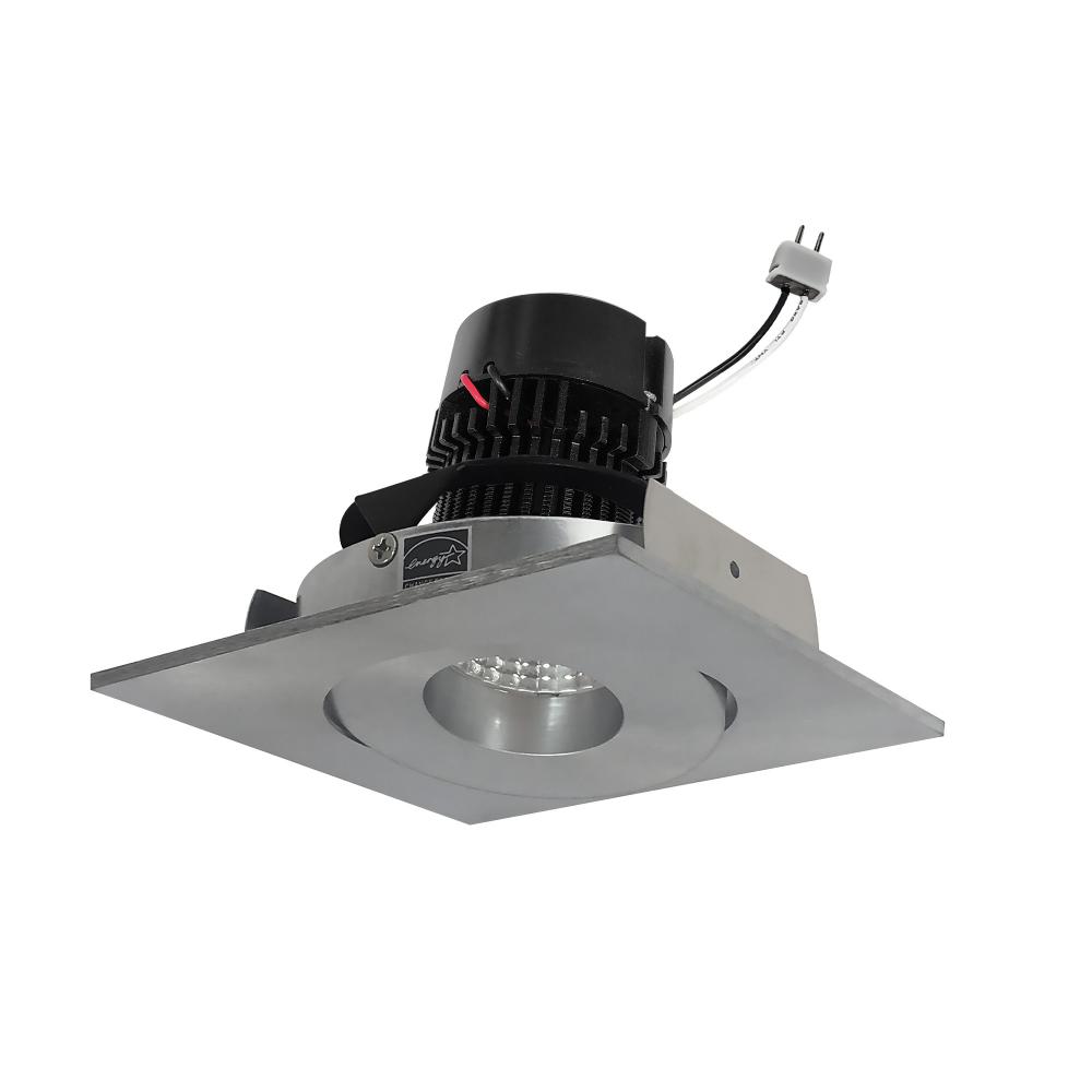 4" Pearl Low Voltage LED Square Adjustable Gimbal Retrofit, 1050lm / 11W, 3000K, Natural Metal