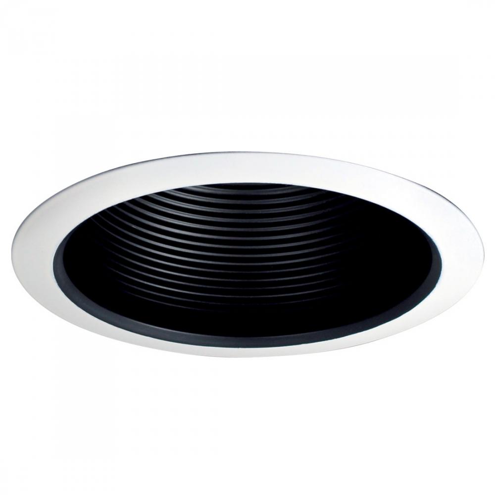 5" Air-Tight Black Baffle Cone w/ White Flange