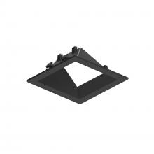 Nora NAPF-3SWWB - 3" Apollo Square Flanged Wall Wash Trim, Black Finish