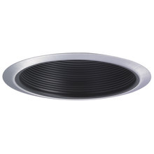 Nora NTM-30N - 6" BR/PAR30 Stepped Baffle w/ Metal Ring, Black/Natural Metal