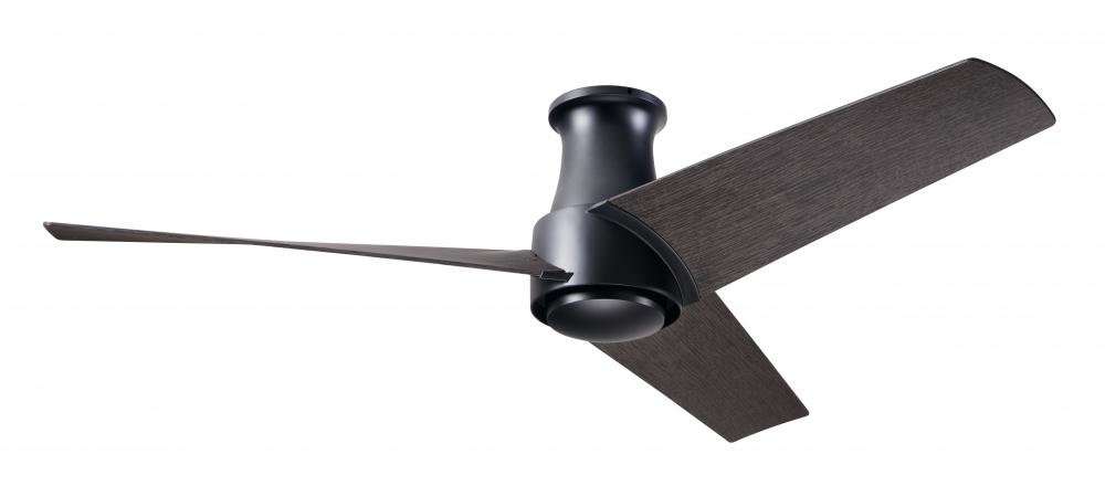 Ambit Flush DC Fan- Matte Black Finish; 56" Ebony Blades; No Light; Wall/Remote Combo Control