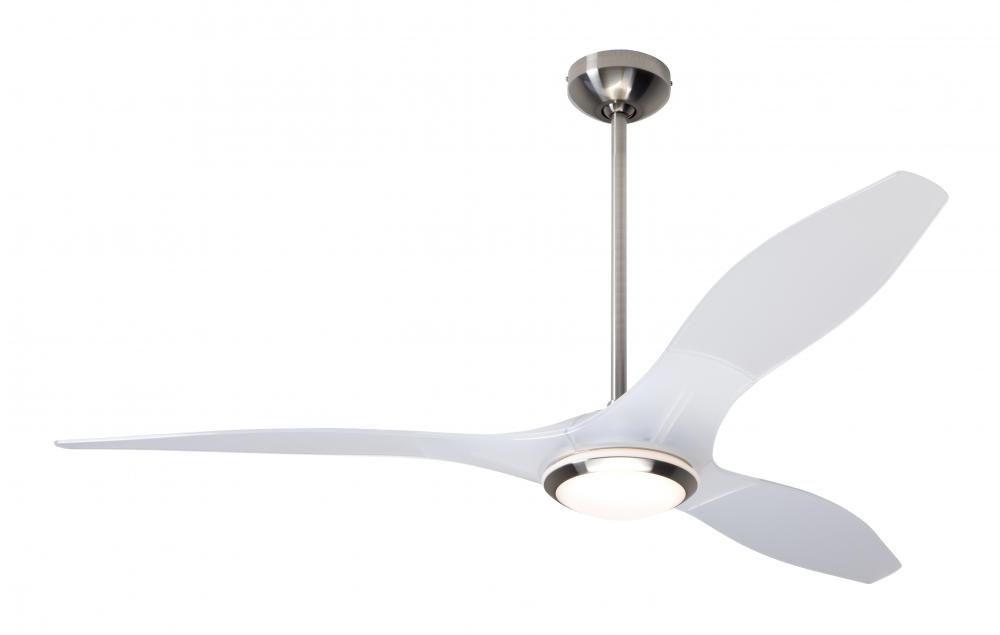 IC/Brisa DC Fan- Bright Nickel/Translucent Finish; 56" Translucent Blades; 17W LED