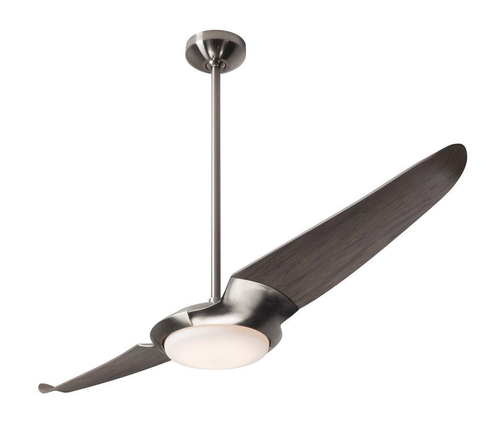 IC/Air (2 Blade ) Fan; Bright Nickel Finish; 56" Graywash Blades; 20W LED; Wall/Remote Combo Con