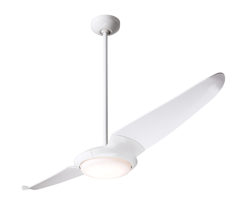 IC/Air (2 Blade ) Fan; Gloss White Finish; 56" Dark Blades; 20W LED; Wall/Remote Combo Control