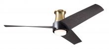 Modern Fan Co. AMB-FM-SBMB-56-EB-870-CC - Ambit Flush DC Fan- Satin Brass/Matte Black Finish; 56" Ebony Blades; 17W LED (Satin Brass Trim)