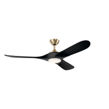 Kichler 310560CPZ - 60" Mylo Ceiling Fan with Satin Etch Cased Opal Glass in Champagne Bronze with Jet Black Wood Bl